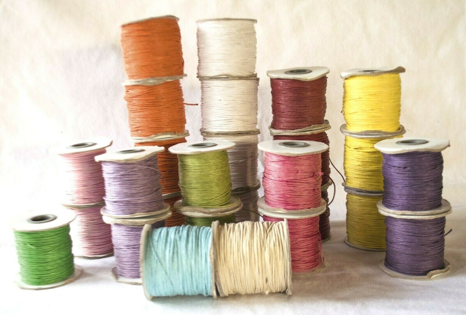 KIT Cotton Thread 100 m Gewachste Öko Baumwolle 1 mm 12 Farben (GP ab 0,10 €/m)
